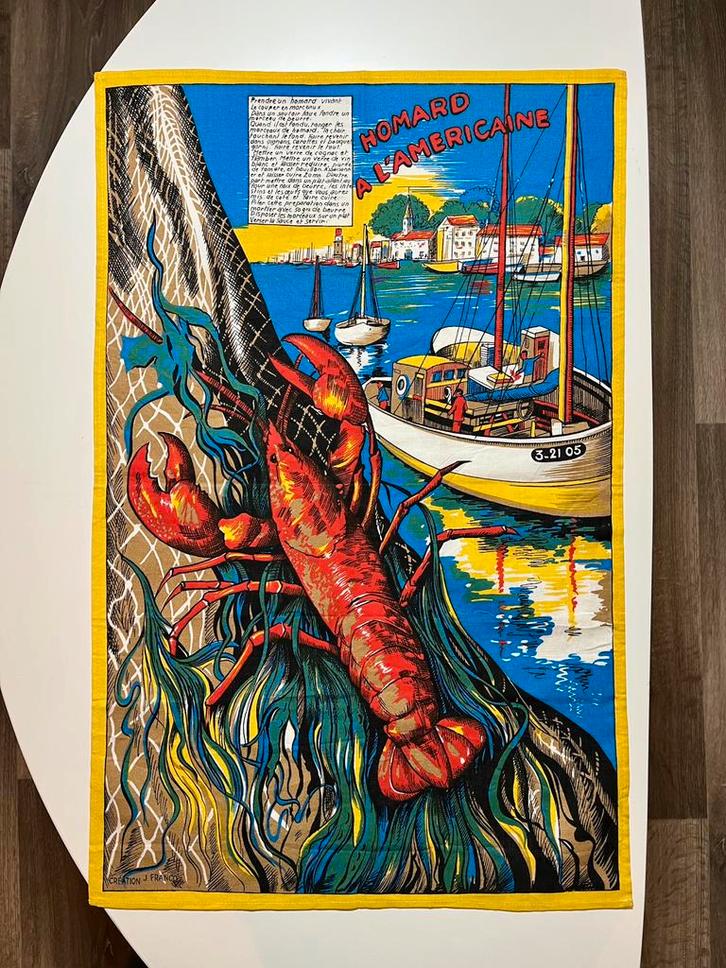 Vintage Franse Theedoek, Antiek en Kunst, Antiek | Kleden en Textiel, Ophalen of Verzenden