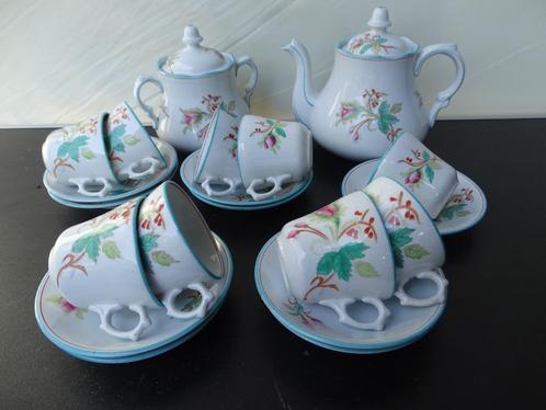 Mosroos theeservies, Petrus Regout Maastricht, Antiek en Kunst, Antiek | Servies compleet, Ophalen