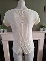 Massimo Dutti wit gele top leuke rug M 38 40 shirt Gratis V., Maat 38/40 (M), Massimo Dutti, Verzenden, Geel