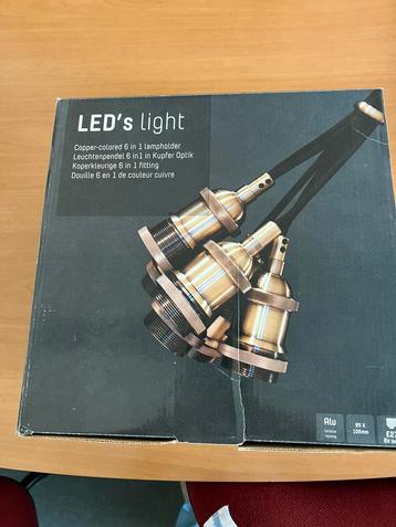 Led liight koper 6 x 1 lamhouder E-27 beschikbaar voor biedingen