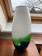 Vintage Murano Stijl Vaas Wit, Groen, Blauw, Gebruikt, Wit, Ophalen of Verzenden, Glas
