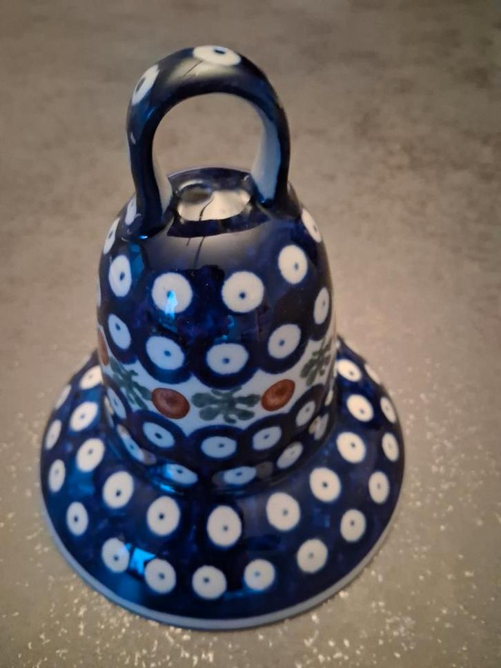 Kerstbel Zaklady Boleslawiec - Handgemaakt Pools Keramiek, Antiek en Kunst, Antiek | Keramiek en Aardewerk, Ophalen of Verzenden