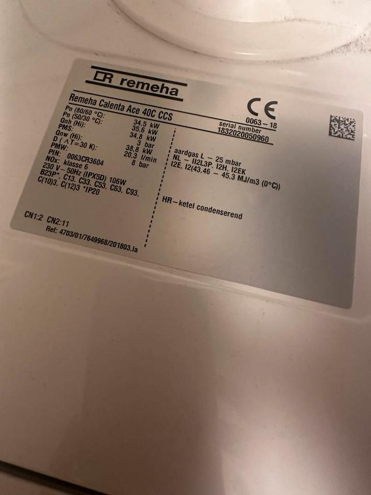 Remaha Calenta, Doe-het-zelf en Verbouw, Geisers en Boilers, Gebruikt, Ophalen of Verzenden