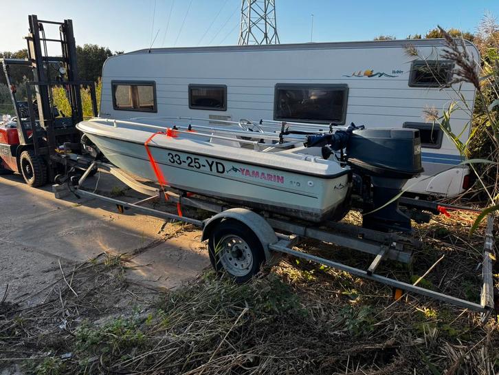 Yanmarin big fish 410 consoleboot 40 pk yamaha trailer, Watersport en Boten, Vis- en Consoleboten, Zo goed als nieuw, 30 tot 50 pk