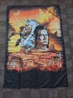 Vintage vlag Indiaan paard wolven, Ophalen of Verzenden, Zo goed als nieuw, N.v.t, N.v.t