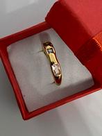 18K goud vergulde ring organische vorm roze/paarse zirkonia, Nieuw, Ophalen of Verzenden, Met edelsteen, Dame