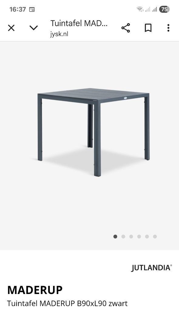 Buitentafel zwart 90x90, Tuin en Terras, Tuintafels, Nieuw, Vierkant, Ophalen