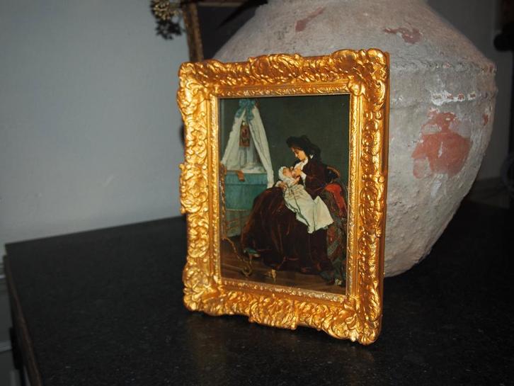 Kleine Brocante Schilderij, Antiek en Kunst, Curiosa en Brocante, Ophalen of Verzenden