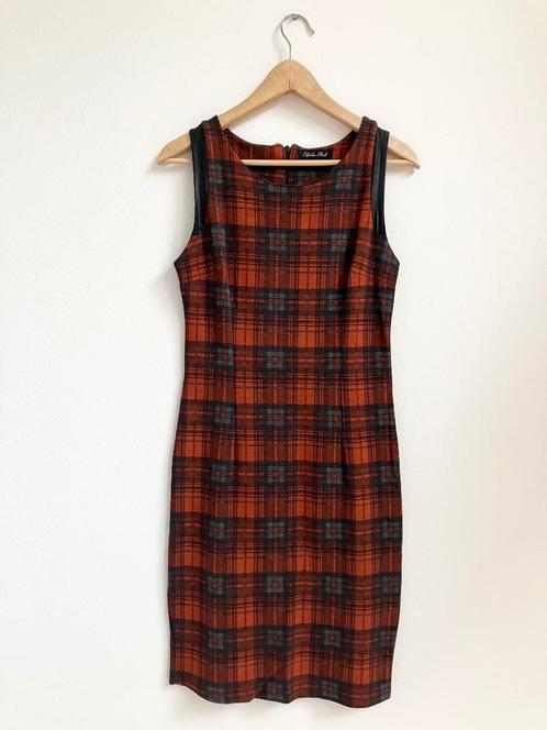 Geruite pencildress Sophia Perla - 34, Kleding | Dames, Jurken, Zo goed als nieuw, Maat 34 (XS) of kleiner, Oranje, Onder de knie