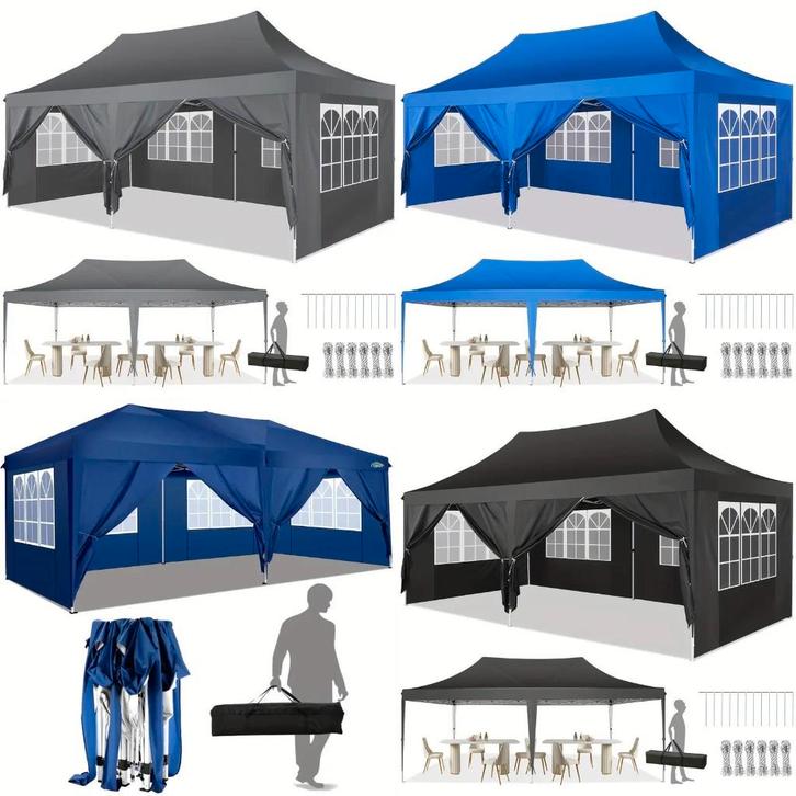 Partytent 3x6 meter - met zijwanden - verschillende kleuren, Tuin en Terras, Partytenten, 5 tot 8 meter, Ophalen of Verzenden