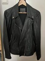 Massimo Dutti Leather Jacket - Size L, Ophalen of Verzenden, Zo goed als nieuw, Maat 52/54 (L), Zwart