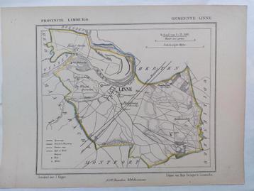 30 / Gemeente Linne Limburg Litho uit 1866 door J. Kuyper beschikbaar voor biedingen
