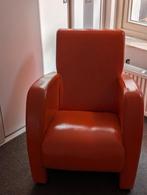 Leren stoel oranje, Ophalen, Zo goed als nieuw, 75 tot 100 cm, 50 tot 75 cm