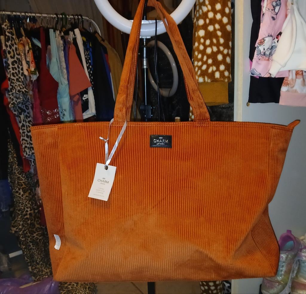 Oranje Corduroy Shopper - Nieuw!, Ophalen of Verzenden, Nieuw, Oranje, Shopper