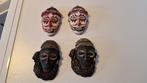 4 kleine afrikaanse maskers, Ophalen of Verzenden