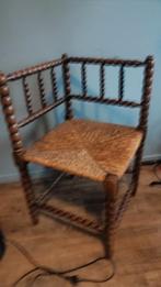 Antieke Bobbin Hoekstoel met Riet, Antiek en Kunst, Ophalen of Verzenden
