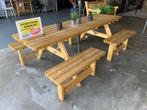 Picknickbank Ronaldo 8 zitplaatsen. Vrije instap, Ophalen, Nieuw, Rechthoekig, Hout