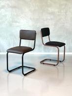 Retro sledestoelen nieuw eetkamerstoelen buisstoel prijs p/s, Ophalen, Leer, Valk, Eén