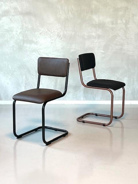 Retro sledestoelen nieuw eetkamerstoelen buisstoel prijs p/s, Huis en Inrichting, Stoelen, Nieuw, Eén, Leer, Metaal, Stof, Zwart