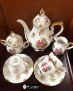 Gemerkt mokka servies compleet vintage Krone Porzellan thee, Ophalen of Verzenden