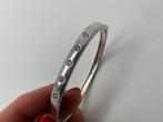 X977 Prachtige zilveren bangle armband strass, Sieraden, Tassen en Uiterlijk, Armbanden, Ophalen of Verzenden, X, Zilver, X