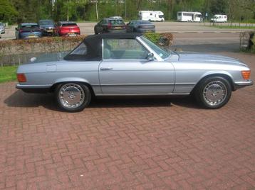 MERCEDES 450 SL BLAUW METALLIC   GRIJS LEDER   36-YA-56