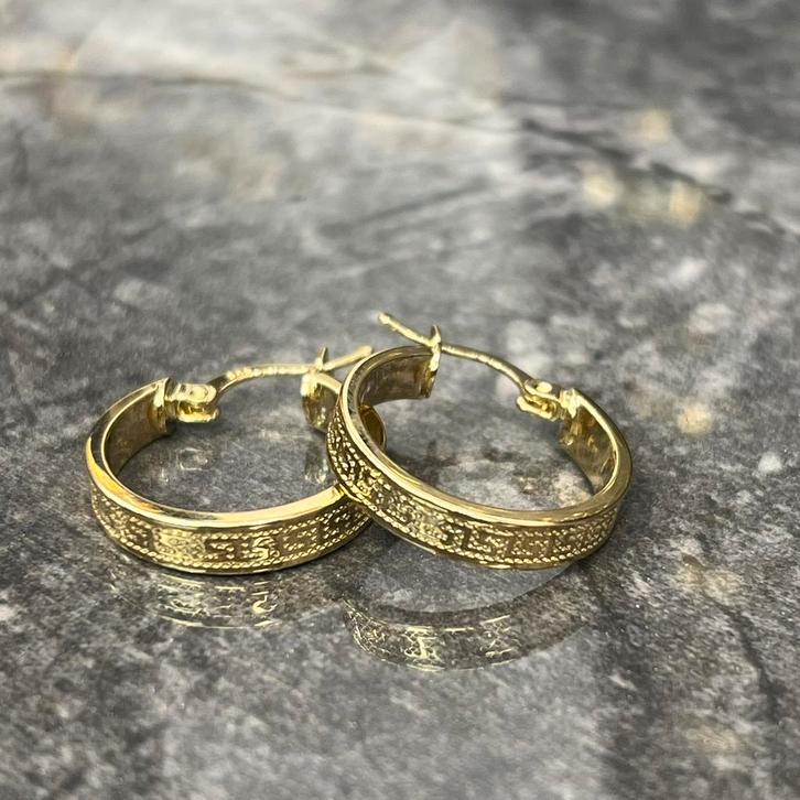 14k gouden oorbellen prachtig model versace, Sieraden, Tassen en Uiterlijk, Oorbellen, Nieuw, Goud, Ophalen of Verzenden