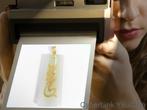15788 Exclusieve 23K Gouden Draak op Jade Steen fluwelenhoes