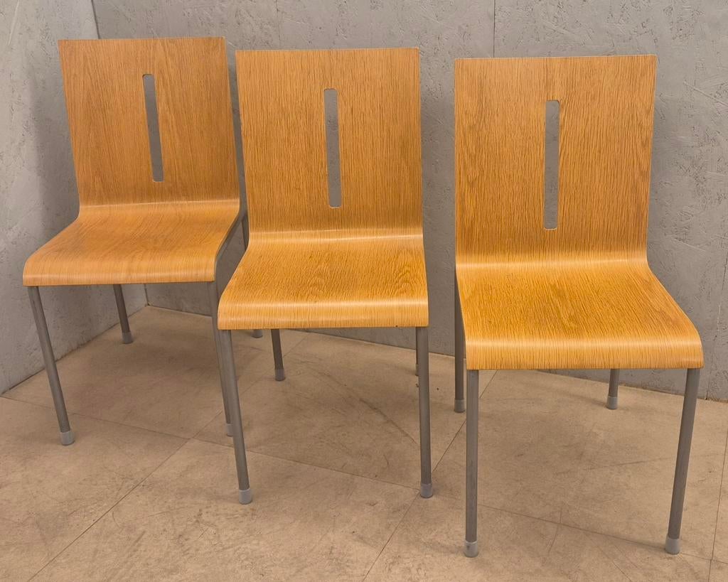 3x Richard Hutten design stoelen, Dutch Design – hout/metaal, Ophalen, Gebruikt, Dutch Design, Hout