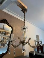 Vintage kroonluchter. Brocante Franse. Glas en messing, Ophalen of Verzenden, Zo goed als nieuw, Kunststof