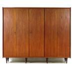 Grote vintage 5-deurs Scandinavisch design kledingkast teak, Ophalen of Verzenden, Zo goed als nieuw, 200 cm of meer, Deens design