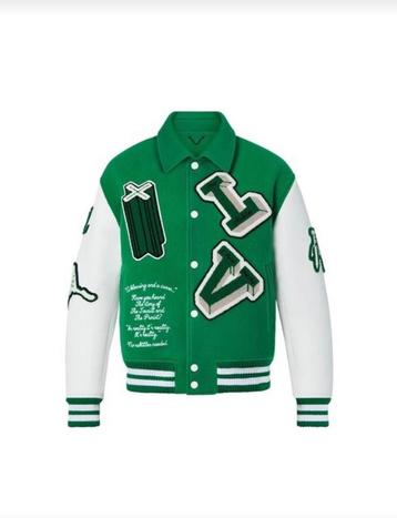 Exclusive louis vuitton varisity jacket groen maat L