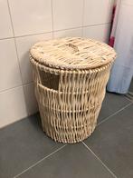 Rieten wasmand met deksel, Mand, Rond, Ophalen of Verzenden, Zo goed als nieuw