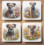 Border Terriër Lente onderzetters met houder, Ophalen of Verzenden, Nieuw, Glas of Kopje