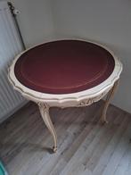 Brocante/antieke tafel. Met bordeaux rode inleg., Antiek en Kunst, Curiosa en Brocante, Ophalen