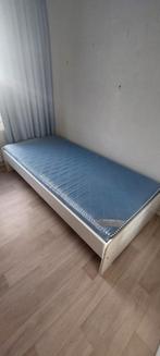 Eenpersoonsbed met matras, Ophalen, 90 cm, Eenpersoons, Wit