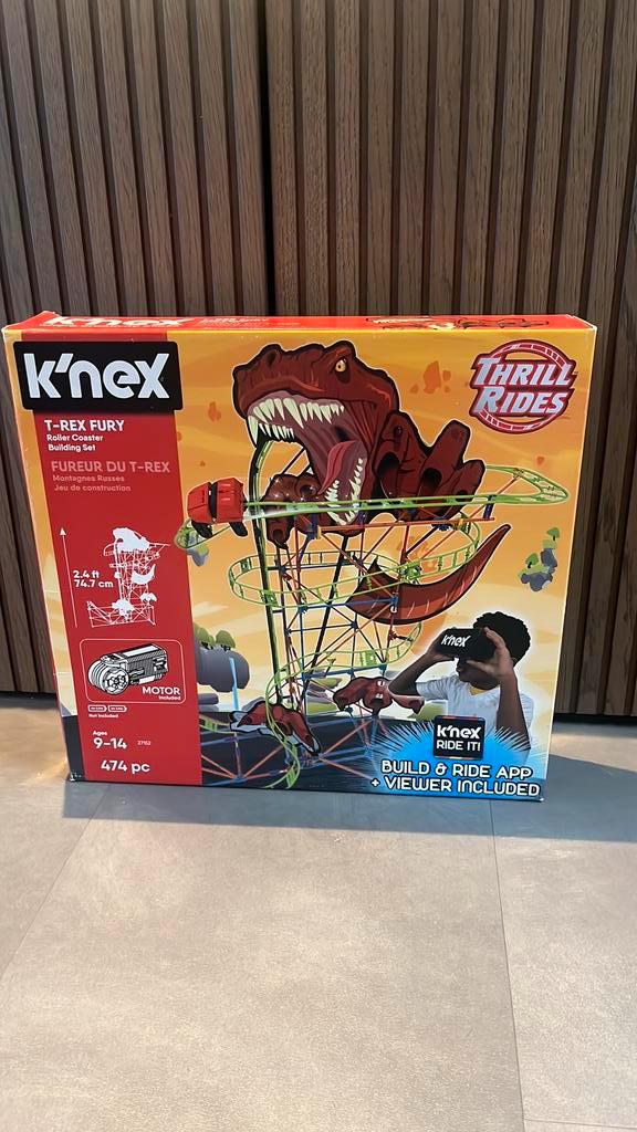 K’NEX Thrill Rides T-Rex Fury achtbaan bouwset, Kinderen en Baby's, Speelgoed | Bouwstenen, Zo goed als nieuw, Ophalen of Verzenden