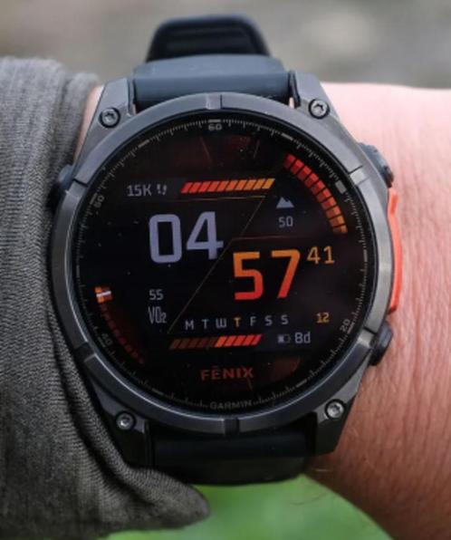 Garmin Fenix 8 51mm AMOLED zwart, Sieraden, Tassen en Uiterlijk, Sporthorloges, Nieuw, Android, Zwart, Ophalen of Verzenden