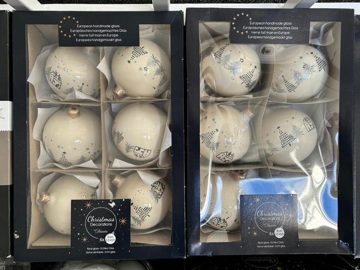 Wolwitte kerstballen, Diversen, Kerst, Gebruikt, Ophalen of Verzenden