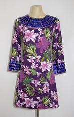 Paarse designer jurk met pailletten van Almatrichi, Verzenden, Zo goed als nieuw, Maat 36 (S), Paars