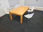 Marcello Ziliani stoelen en massief eiken tafel., Huis en Inrichting, Tafels | Eettafels, 50 tot 100 cm, Metaal, Gebruikt, Rechthoekig