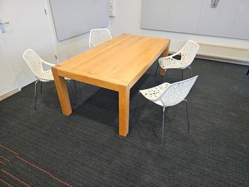 Marcello Ziliani stoelen en massief eiken tafel., Huis en Inrichting, Tafels | Eettafels, Gebruikt, 50 tot 100 cm, Rechthoekig