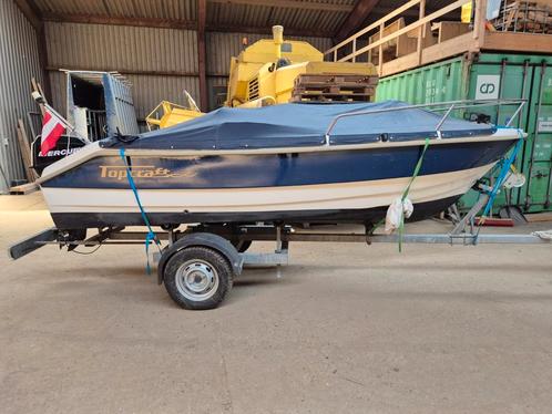 Leuk bootje Topcraft Millennium met trailer, Watersport en Boten, Vis- en Consoleboten, Gebruikt, 3 tot 6 meter, Benzine, Buitenboordmotor