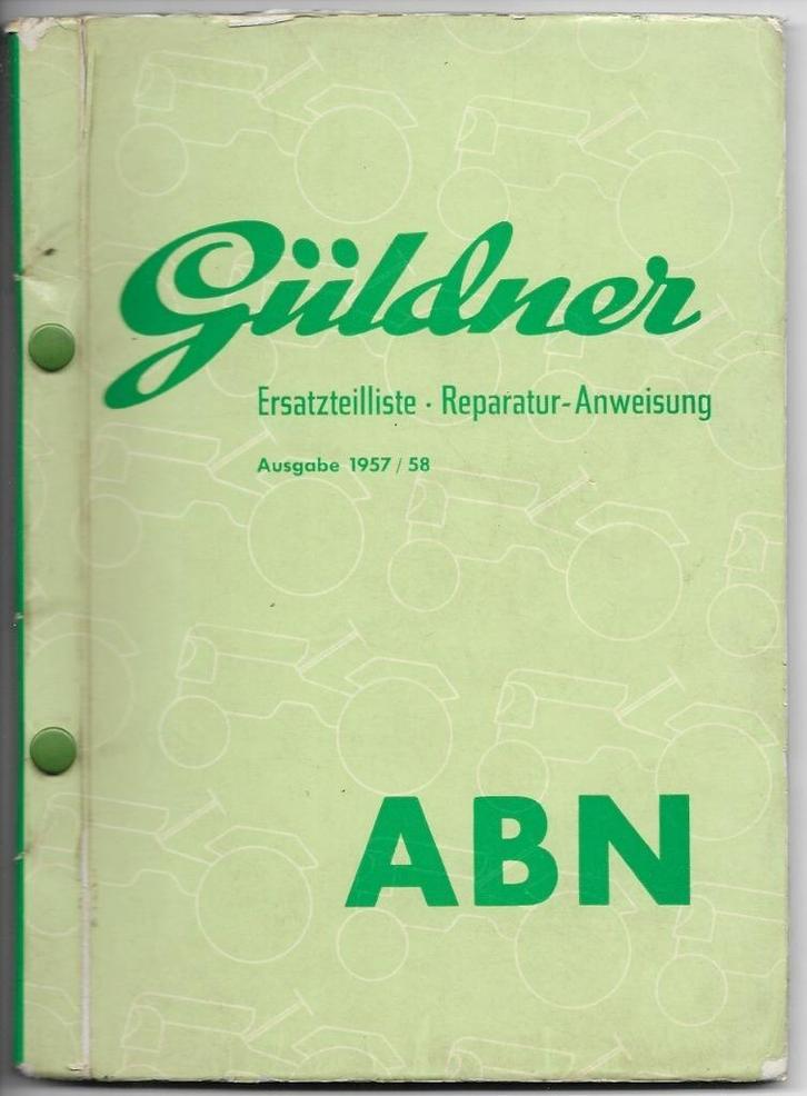 Güldner ABN onderdelenboek reparatie, Boeken, Vervoer en Transport, Zo goed als nieuw, Tractor en Landbouw, Ophalen of Verzenden