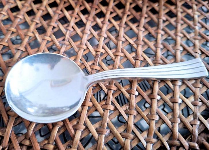 Brocante Verzilverd Suikerschepje D.E. Empire, Antiek en Kunst, Antiek | Bestek, Ophalen of Verzenden