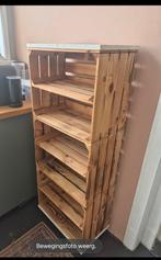 Fruitkist meubels houten kastje op wielen en wandkastjes, Ophalen, Zo goed als nieuw