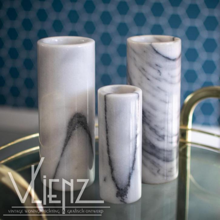 Vintage marmer vazen cilindervorm per stuk, Hotel Chique, Huis en Inrichting, Woonaccessoires | Vazen, Gebruikt, Overige kleuren