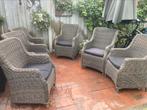 6 mooie tuinstoelen met zitkussen, Tuin en Terras, Tuinsets en Loungesets, Ophalen, Gebruikt, 6 zitplaatsen