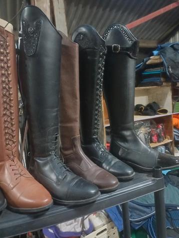 Maat 39 leren laarzen bruin en zwarte beschikbaar voor biedingen