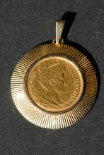 Gouden hanger 5 gulden munt Koningin Wilhelmina 1912, Overige merken, Gebruikt, Ophalen of Verzenden, 1 bedel